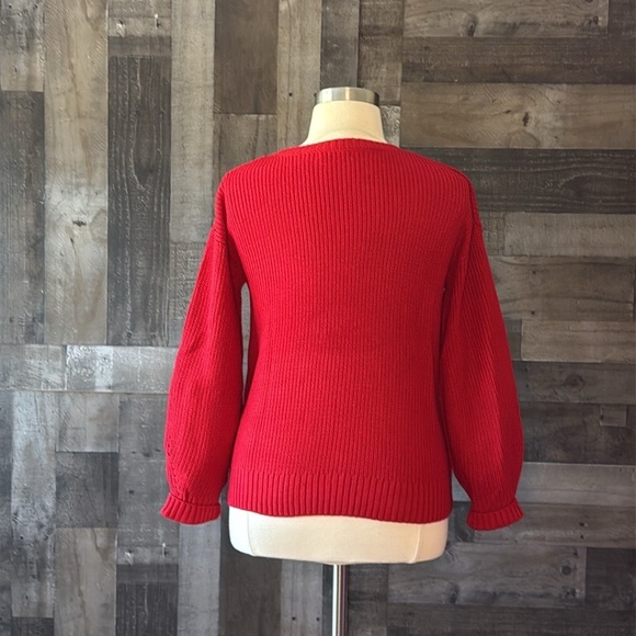 89th and Madison red knit sweater large relaxed fit preppy classiccore academia - Picture 7 of 10